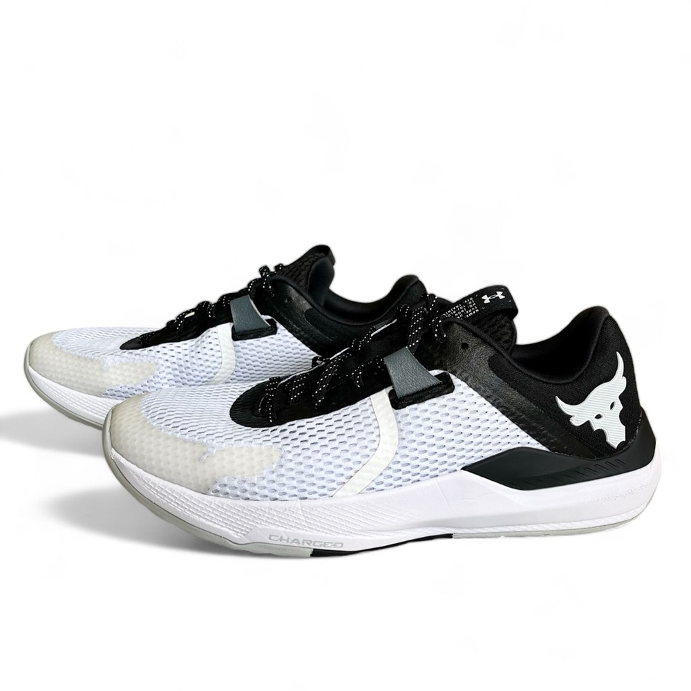Under Armour Project Rock BSR 2 Training Crossfit Shoes White Black Mens US 11.5
